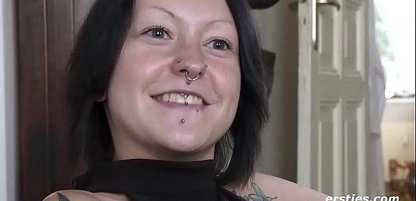  Marina With Exotic Nose Ring and Sexy Tattoos Gets herself Off